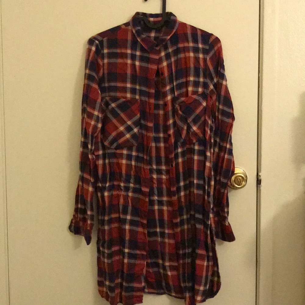 zara plaid long shirt
